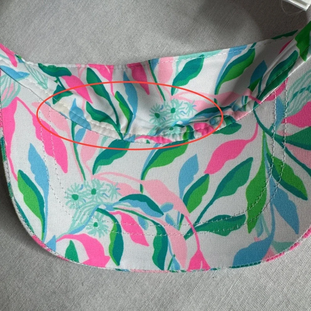 Lilly Pulitzer Holding Court Floral Leaf Print Resort Visor Womens Tropical